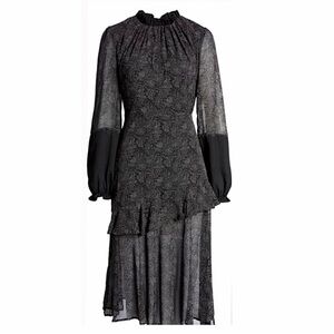 Endless Rose Ruffled Polka Dot Midi Dress